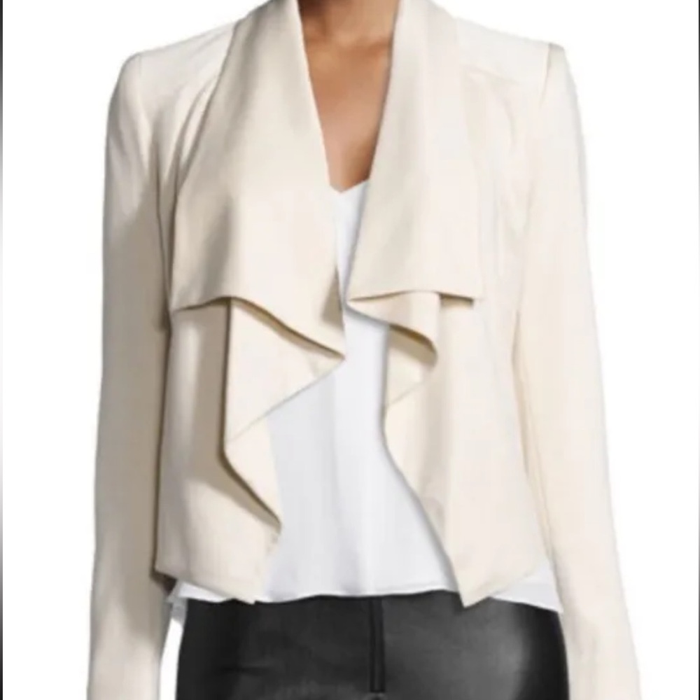 Alice and Olivia drape front lamb leather jacket